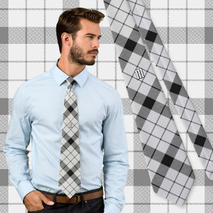 Klan MacFarlane Black och White Tartan Slips