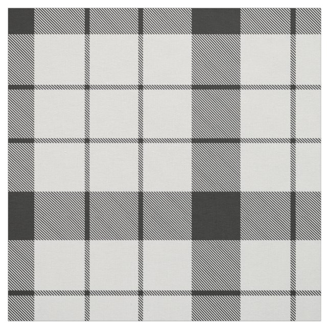 Klan MacFarlane Black och White Tartan Tyg (Provkarta)