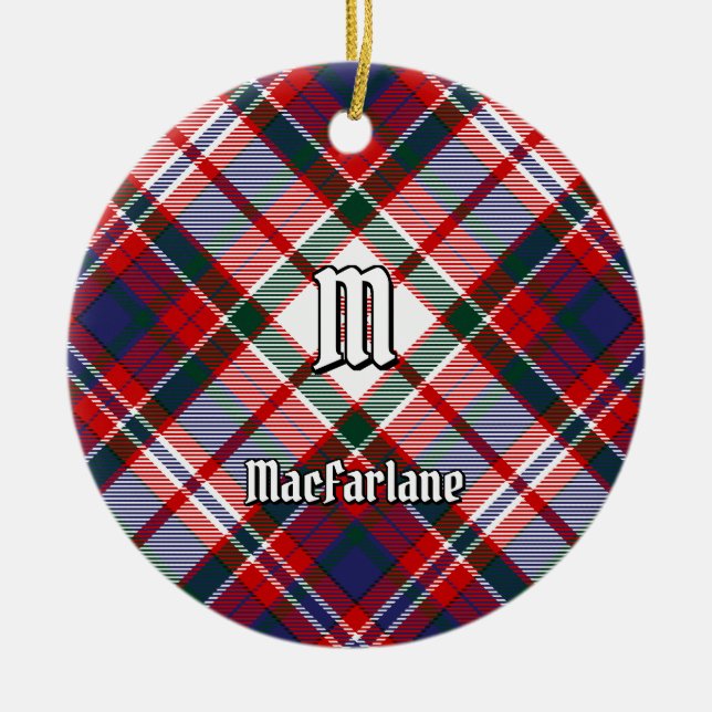 Klan MacFarlane Dress Tartan Julgransprydnad Keramik (Framsidan)
