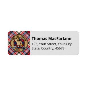 Klan MacFarlane Dress Tartan Returadress Etikett