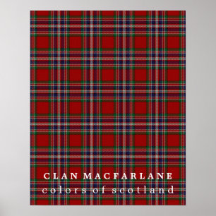 Klan MacFarlane Färg of Scotland Tartan Poster