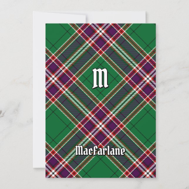 Klan MacFarlane Modern Hunting Tartan Inbjudningar (Framsida)