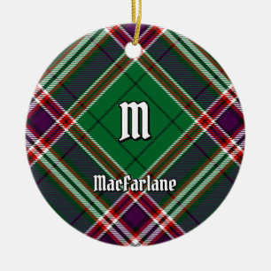 Klan MacFarlane Modern Hunting Tartan Julgransprydnad Keramik