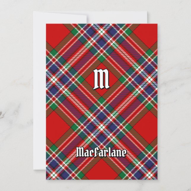 Klan MacFarlane Red Tartan Inbjudningar (Framsida)