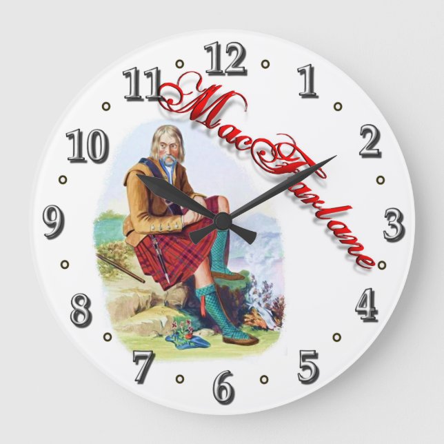 Klan MacFarlane Scottish Dream Clock Stor Klocka (Framsida)