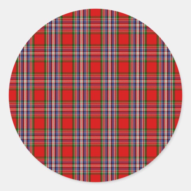Klan MacFarlane Tartan Runt Klistermärke (Framsida)