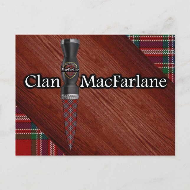 Klan MacFarlane Tartan Sgian Dubh Blade Vykort (Framsida)