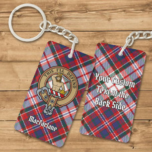 Klan MacFarlane-Vapensköld över Dress Tartan