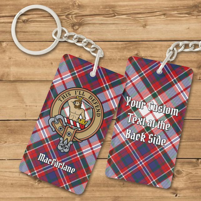 Klan MacFarlane-Vapensköld över Dress Tartan (Skapare uppladdad)
