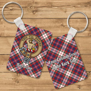Klan MacFarlane-Vapensköld över Dress Tartan Nyckelring