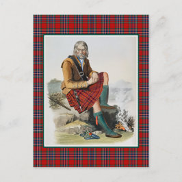 Klan MacFarlane Vintage Illustration Tartan Ram Vykort