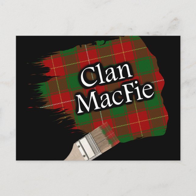 Klan MacFie Scottish Tartan Paint Brush Vykort (Framsida)
