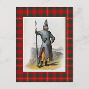 Klan MacFie Vintage Illustration Tartan Ram Vykort