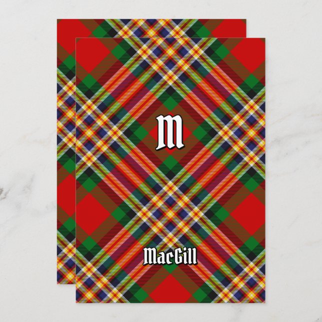 Klan MacGill Tartan-inbjudan Inbjudningar (Fram/baksida)