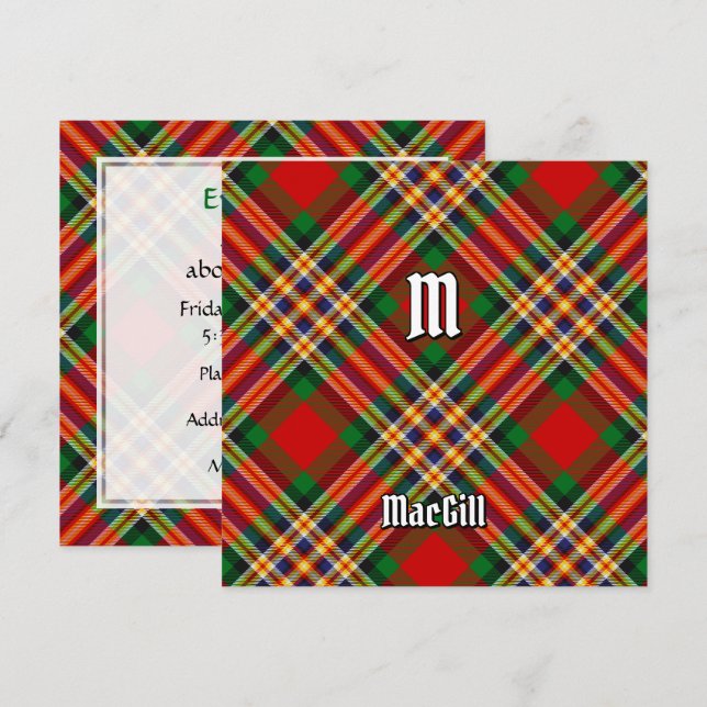 Klan MacGill Tartan Inbjudningar (Fram/baksida)