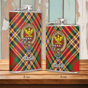 Klan MacGill-Vapensköld över Tartan Fickplunta