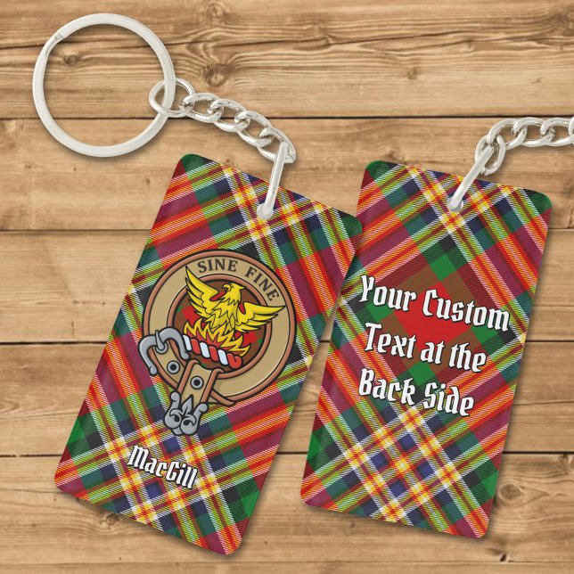 Klan MacGill-Vapensköld över Tartan Keychain (Skapare uppladdad)