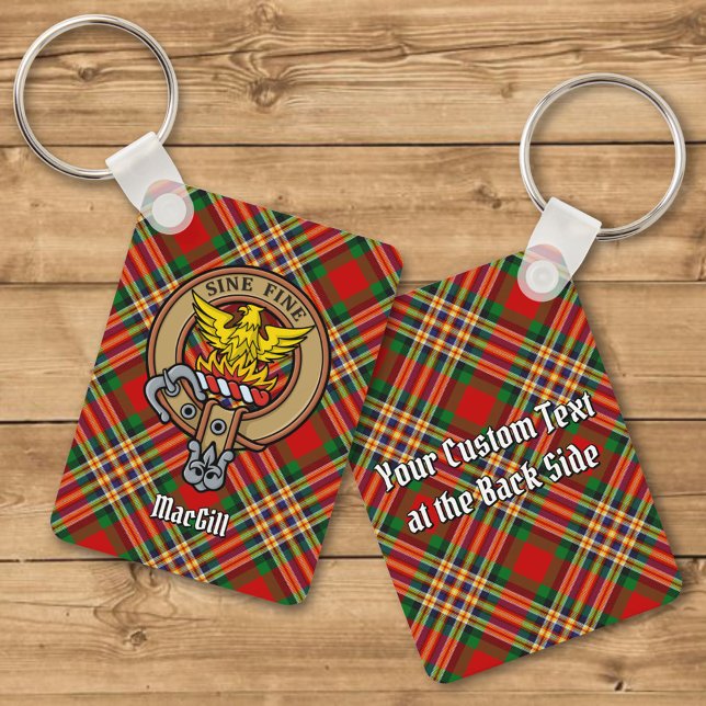 Klan MacGill-Vapensköld över Tartan Keychain Nyckelring (Skapare uppladdad)