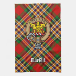 Klan MacGill Vapensköld över Tartan Kitchen Towel Kökshandduk