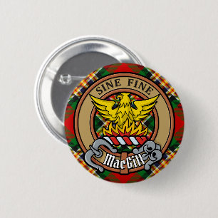Klan MacGill-Vapensköld över Tartan Knapp