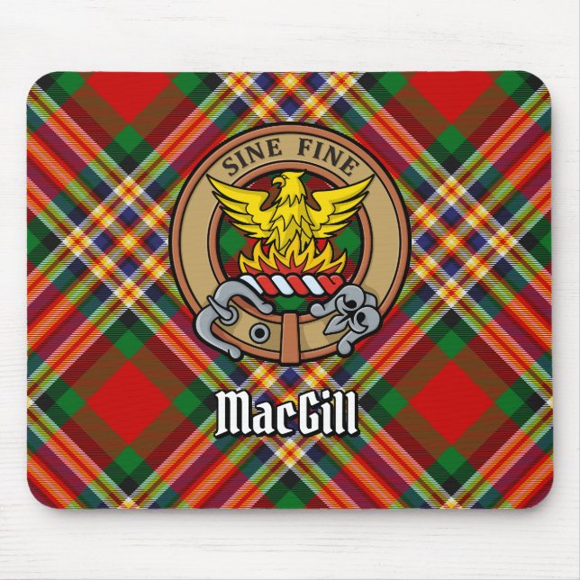 Klan MacGill-Vapensköld över Tartan Musmatta (Framsidan)