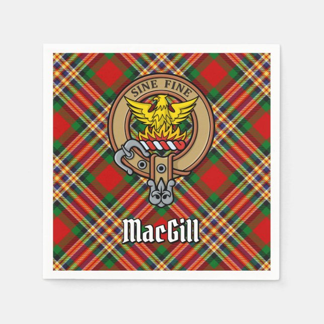 Klan MacGill-Vapensköld över Tartan Pappersservett (Framsidan)