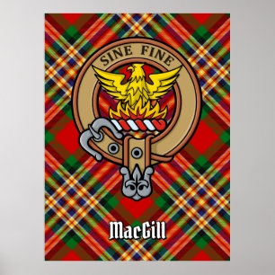 Klan MacGill-Vapensköld över Tartan Poster