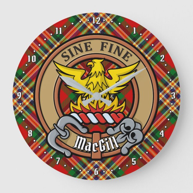 Klan MacGill-Vapensköld över Tartan Stor Klocka (Framsida)