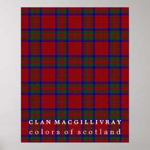 Klan MacGillivray Färg av Scotland Tartan Poster