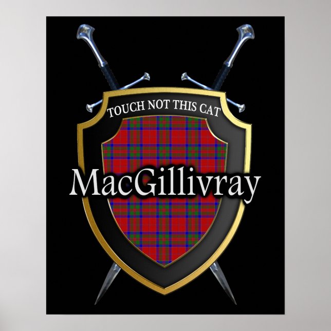 Klan MacGillivray Scottish Shield & Swords Poster (Framsidan)