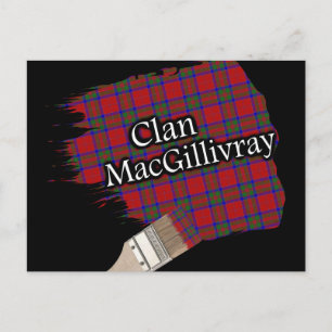 Klan MacGillivray Scottish Tartan Paint Brush Vykort