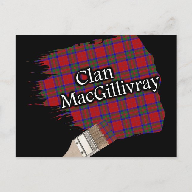 Klan MacGillivray Scottish Tartan Paint Brush Vykort (Framsida)