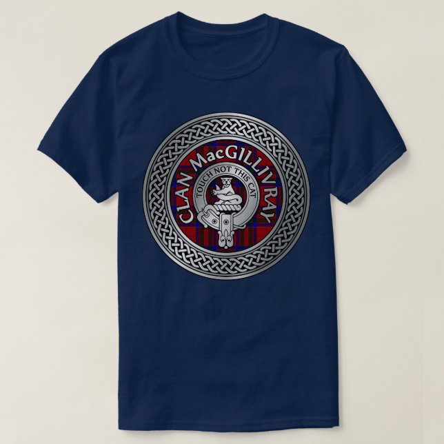 Klan MacGillivray Vapensköld Tartan Knot T Shirt (Design framsida)