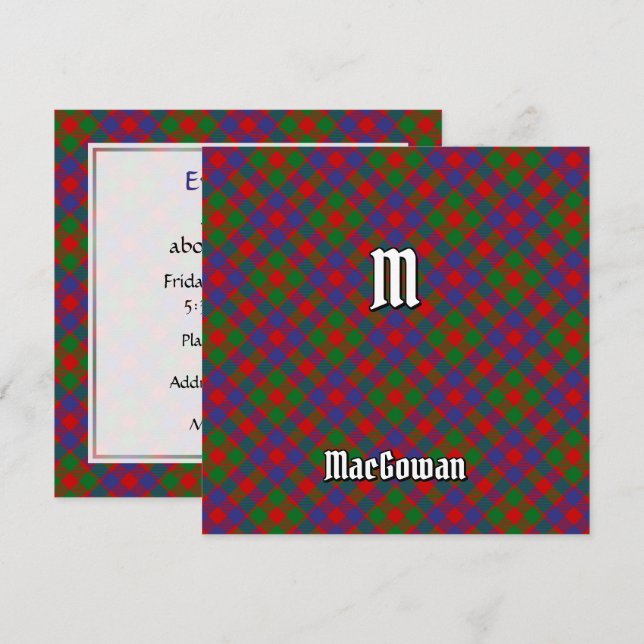 Klan MacGowan Tartan Inbjudningar (Fram/baksida)