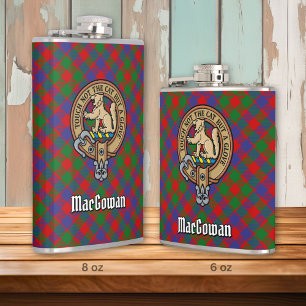 Klan MacGowan-Vapensköld över Tartan Fickplunta
