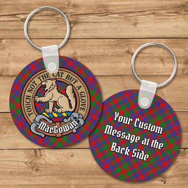 Klan MacGowan-Vapensköld över Tartan Keychain Nyckelring (Skapare uppladdad)