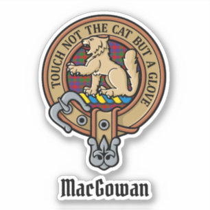Klan MacGowan-Vapensköld över Tartan Klistermärken
