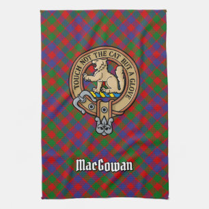 Klan MacGowan-Vapensköld över Tartan Kökshandduk