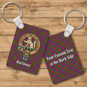 Klan MacGowan-Vapensköld över Tartan Nyckelring