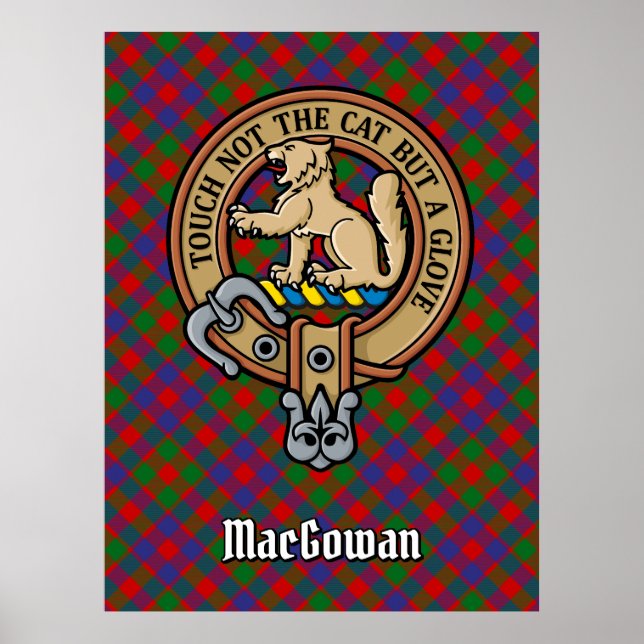 Klan MacGowan-Vapensköld över Tartan Poster (Framsidan)