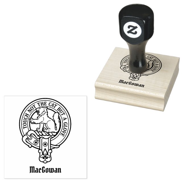 Klan MacGowan Vapensköld Rubber Frimärke Stämpel (Stämplad)