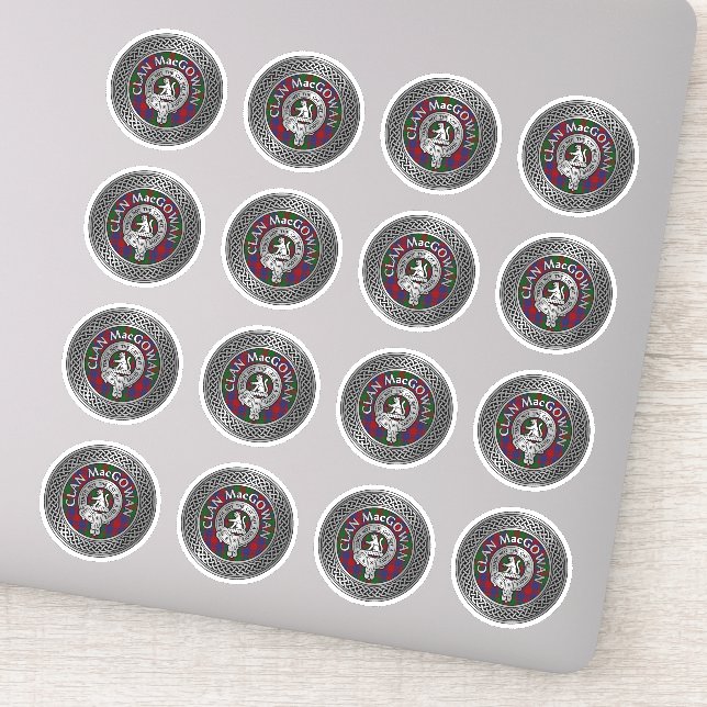 Klan MacGowan Vapensköld & Tartan Knot Klistermärken (Detalj)