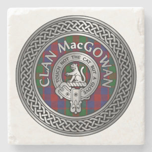 Klan MacGowan Vapensköld & Tartan Knot Stenunderlägg