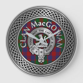 Klan MacGowan Vapensköld & Tartan Knot Stor Klocka