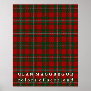 Klan MacGregor Färg of Scotland Tartan Poster
