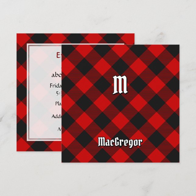 Klan MacGregor Rob Roy Tartan Inbjudningar (Fram/baksida)