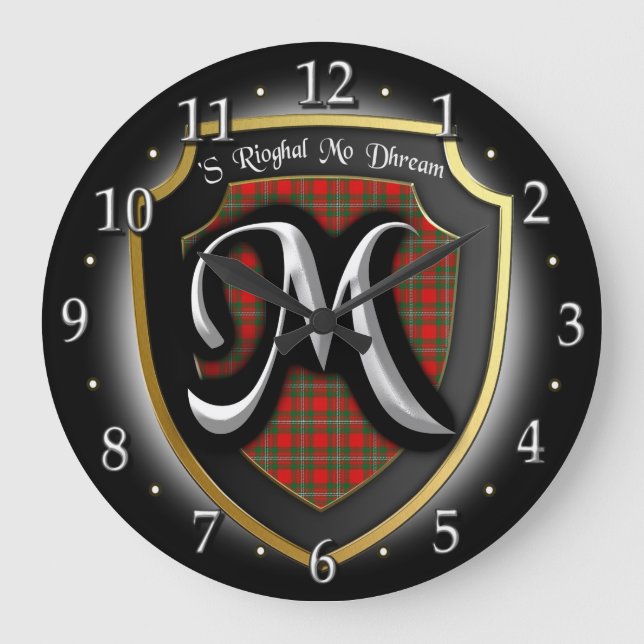 Klan MacGregor Tartan Clock Stor Klocka (Framsida)
