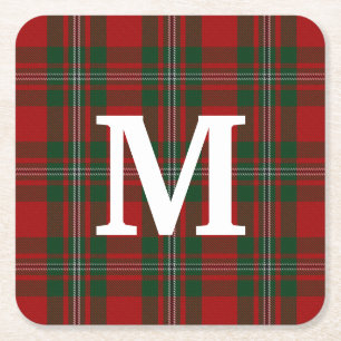 Klan MacGregor Tartan Play Monogrammed Underlägg Papper Kvadrat