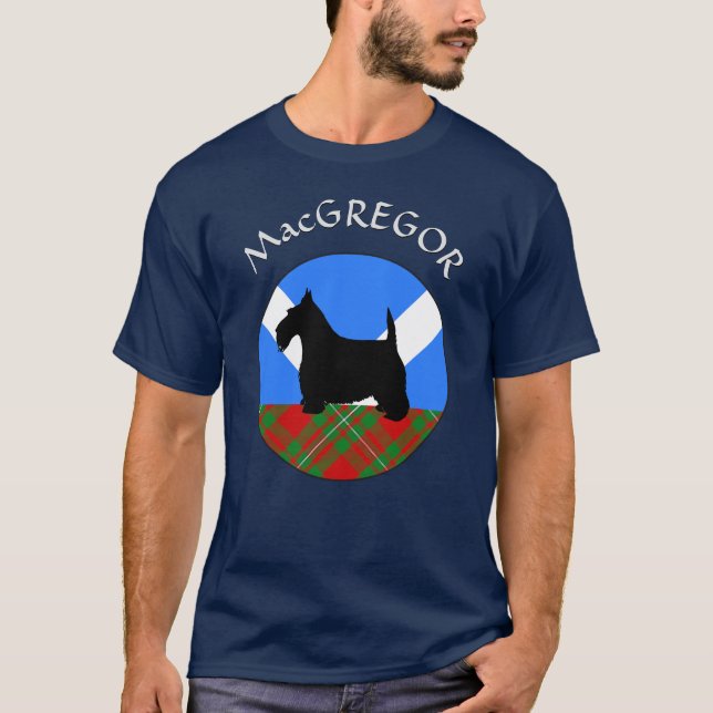 Klan MacGregor Tartan & Scottie T-Shirt (Framsida)