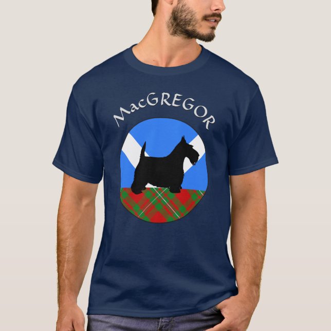 Klan MacGregor Tartan & Scottie T Shirt (Framsida)